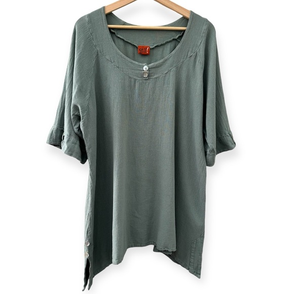 Oh My Gauze! Tops - Oh My Gauze Marcy Blouse Oversized Lagenlook 100% Cotton L/XL